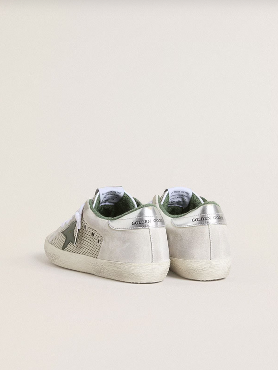 Golden Goose Superstar Mesh Bianco con Stella Verde - immagine 4