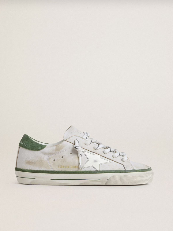 Golden Goose Superstar Stella Bianca e Talloncino Verde - immagine 2