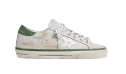 Golden Goose Superstar Stella Bianca e Talloncino Verde