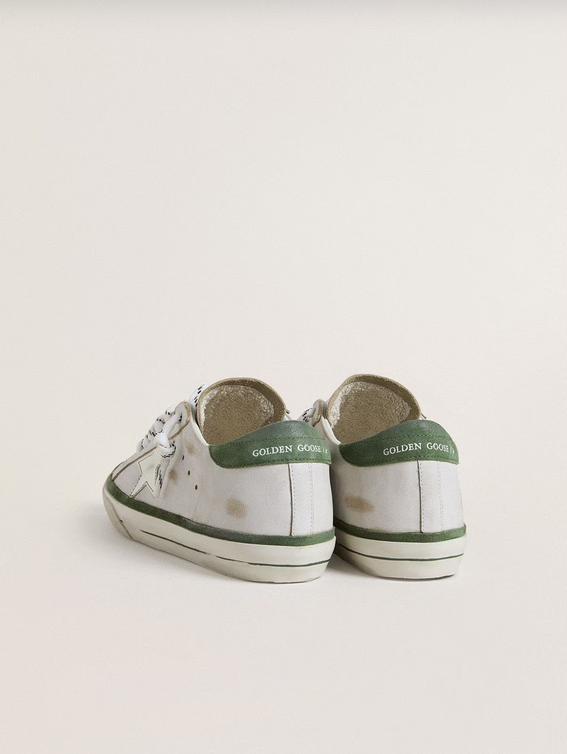 Golden Goose Superstar Stella Bianca e Talloncino Verde - immagine 4
