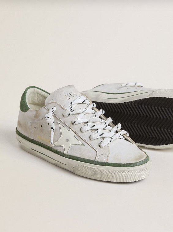 Golden Goose Superstar Stella Bianca e Talloncino Verde - immagine 5