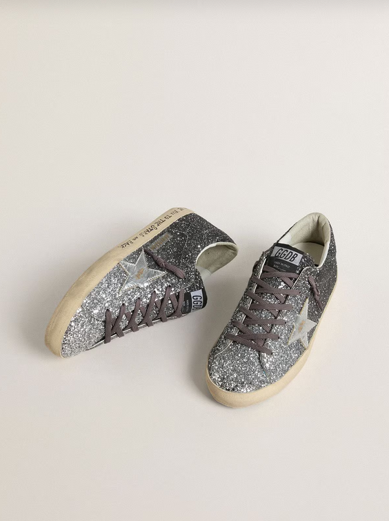 Golden Goose Superstar in Glitter Argento - immagine 3