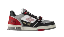 LV Skate Black Red Monogram Flower