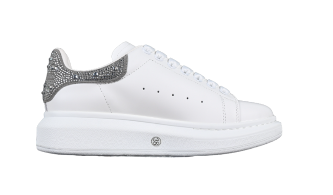McQueen Oversized Bianco Cristalli Silver