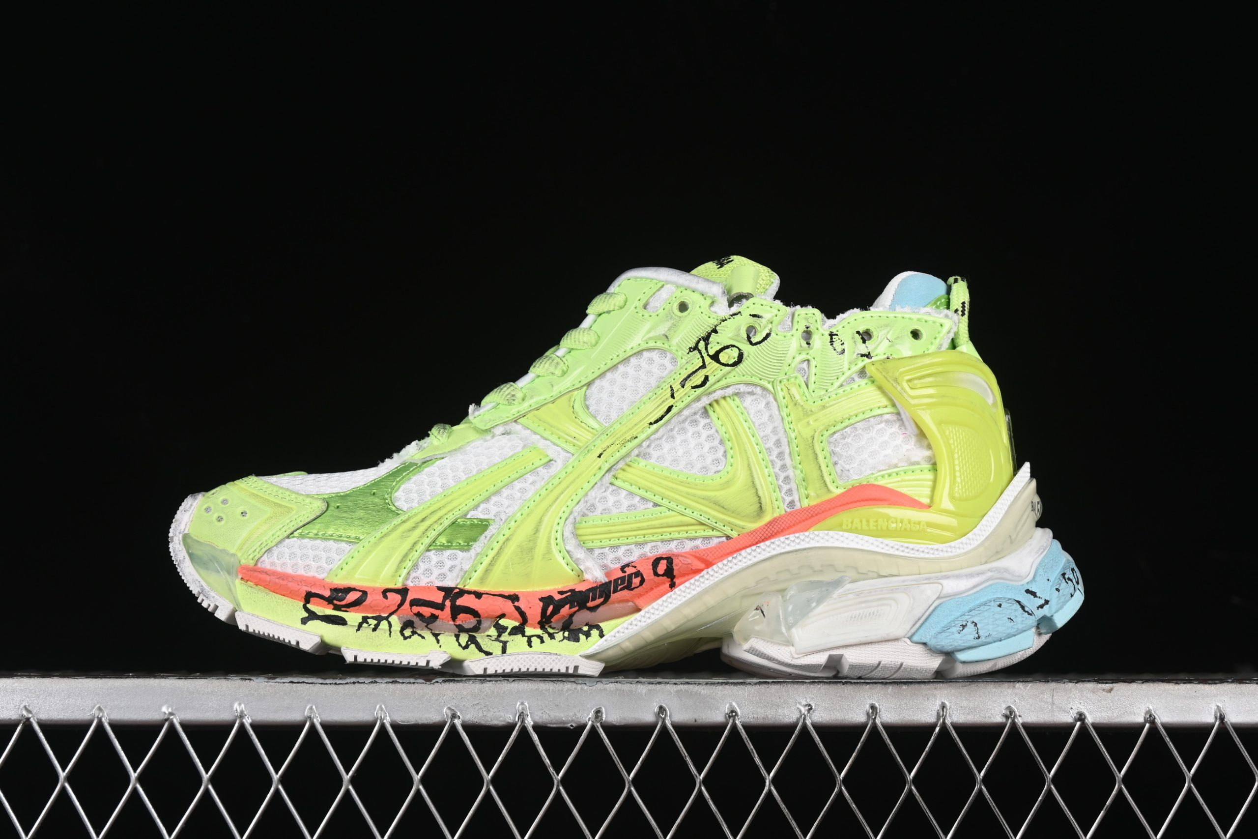 Balenciaga Runner White Fluo Yellow Red Blue - immagine 2