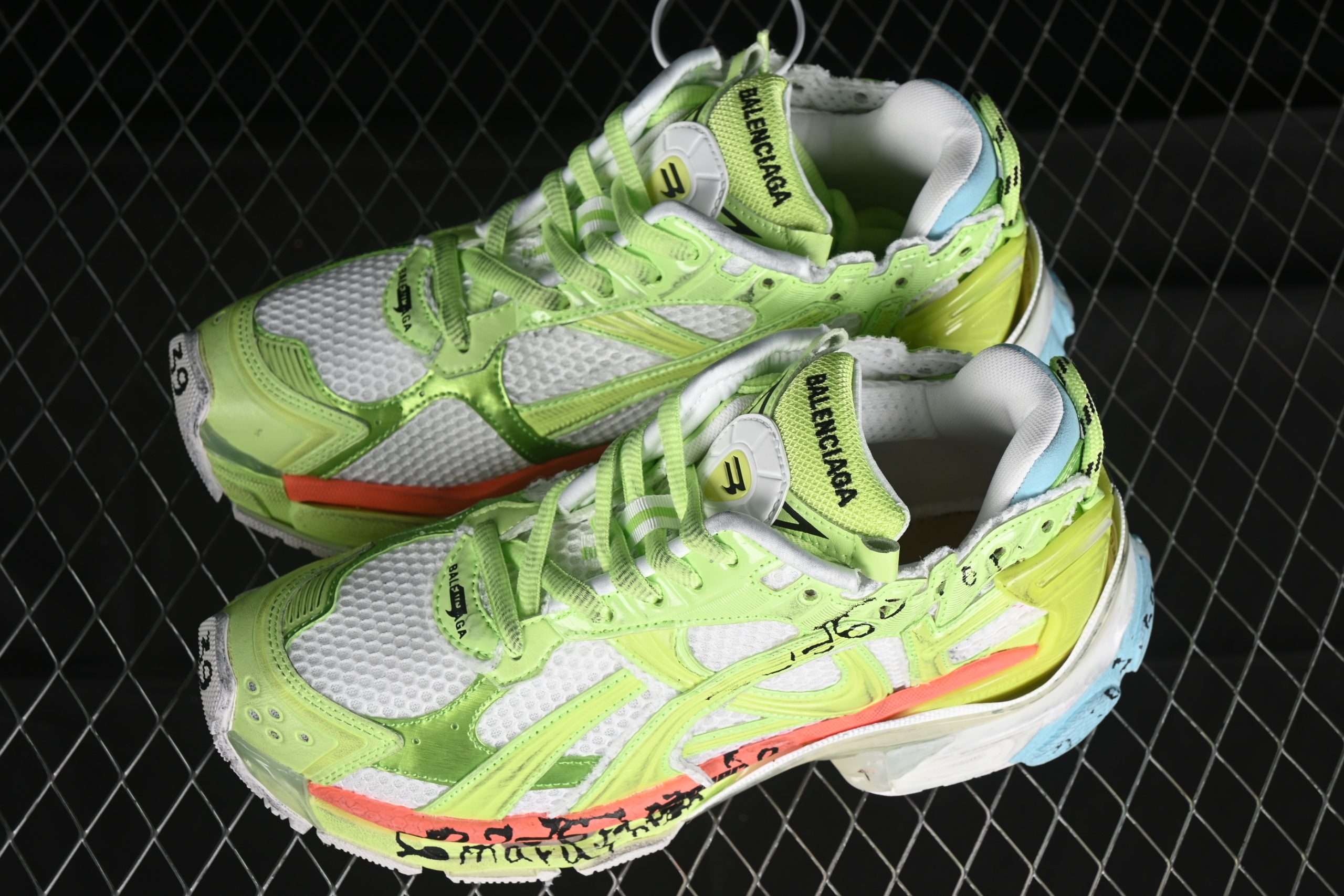 Balenciaga Runner White Fluo Yellow Red Blue - immagine 7