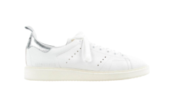 Golden Goose Starter White Calf Leather Silver Heel