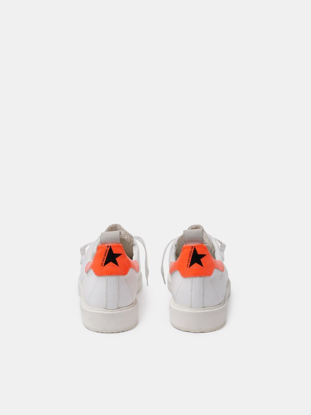 Golden Goose Starter White Leather Fluorescent Orange Heel - immagine 3