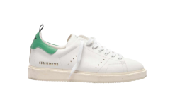 Golden Goose Starter White Leather Green Heel