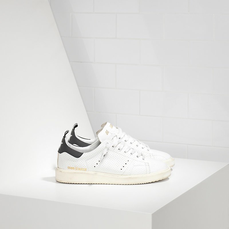 Golden Goose Starter White Perforated Leather Black Heel - immagine 2