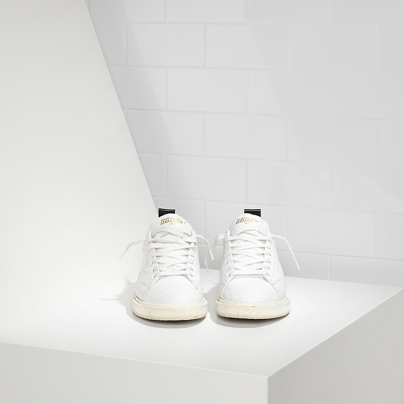 Golden Goose Starter White Perforated Leather Black Heel - immagine 3