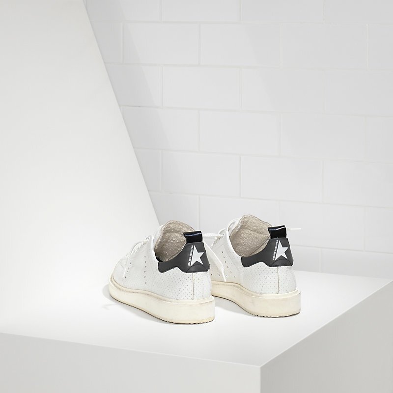 Golden Goose Starter White Perforated Leather Black Heel - immagine 4