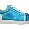 Christian Louboutin Fun Louis Junior Blue Iridescent Leather