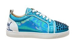 Christian Louboutin Fun Louis Junior Blue Iridescent Leather