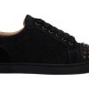 Christian Louboutin Fun Louis Junior Spikes Flat Black Valvet