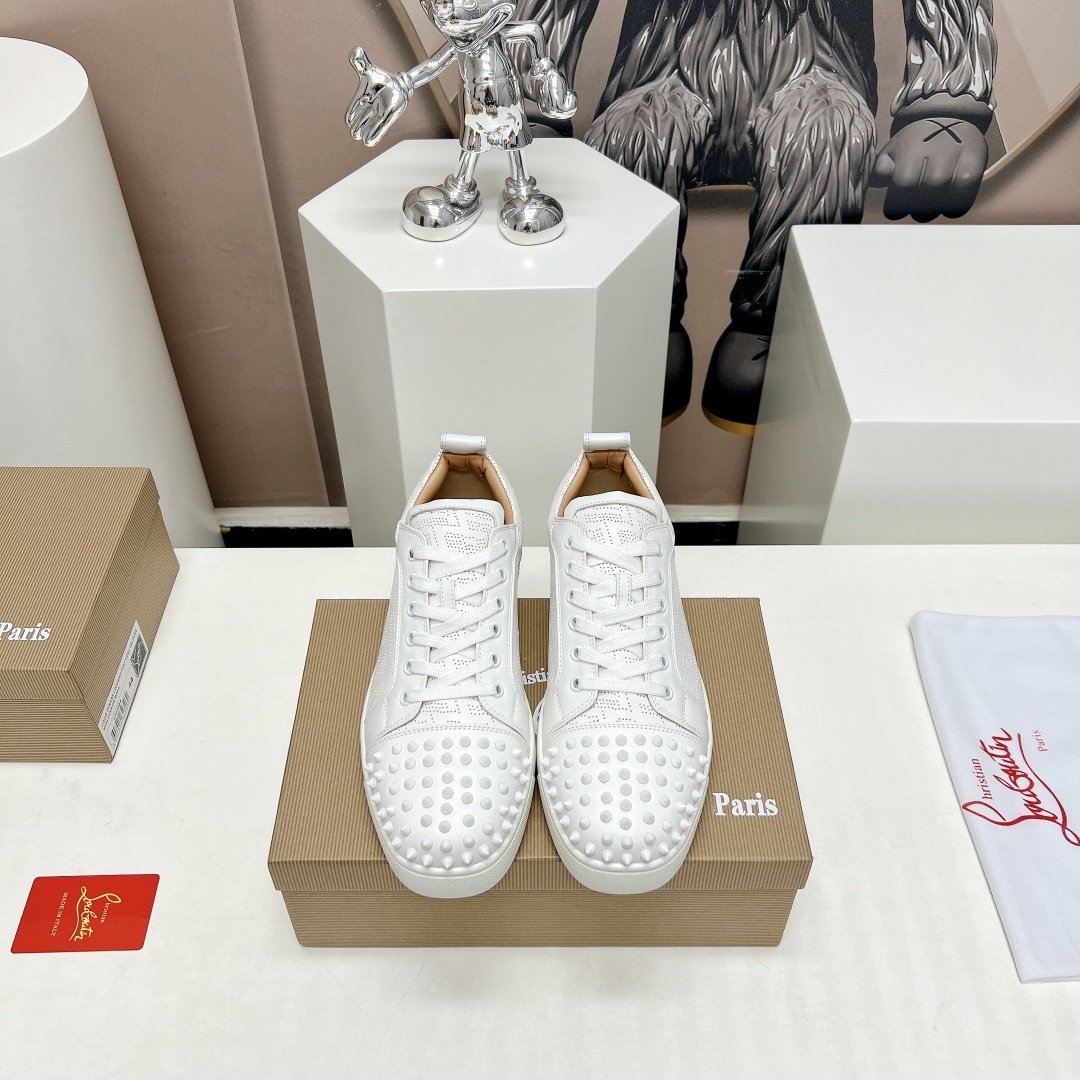 Christian Louboutin Louis Junior Spikes White - immagine 2
