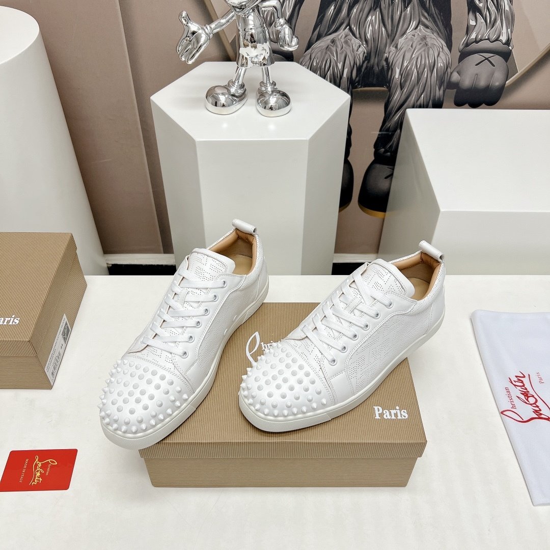 Christian Louboutin Louis Junior Spikes White - immagine 4