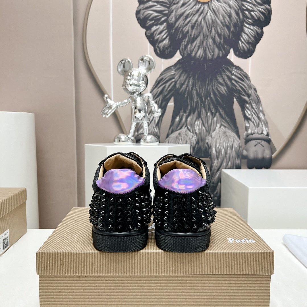 Christian Louboutin Seavaste 2 Orlato Flat Black Purple Glitter - immagine 7