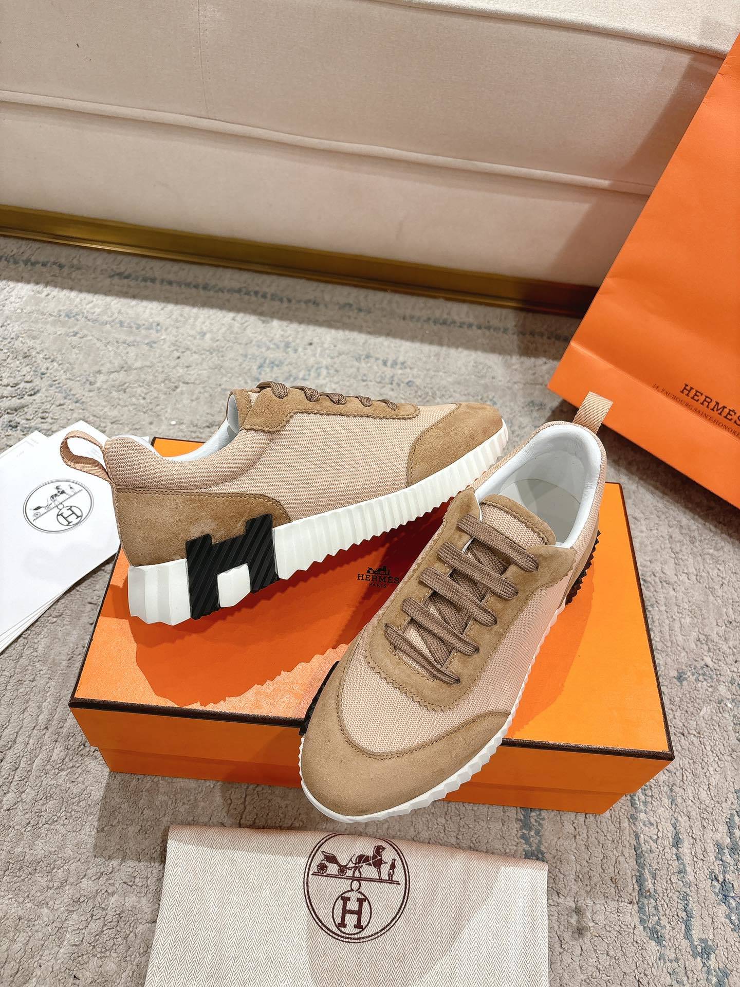 Hermes Bouncing Sneaker Beige Camel - immagine 4
