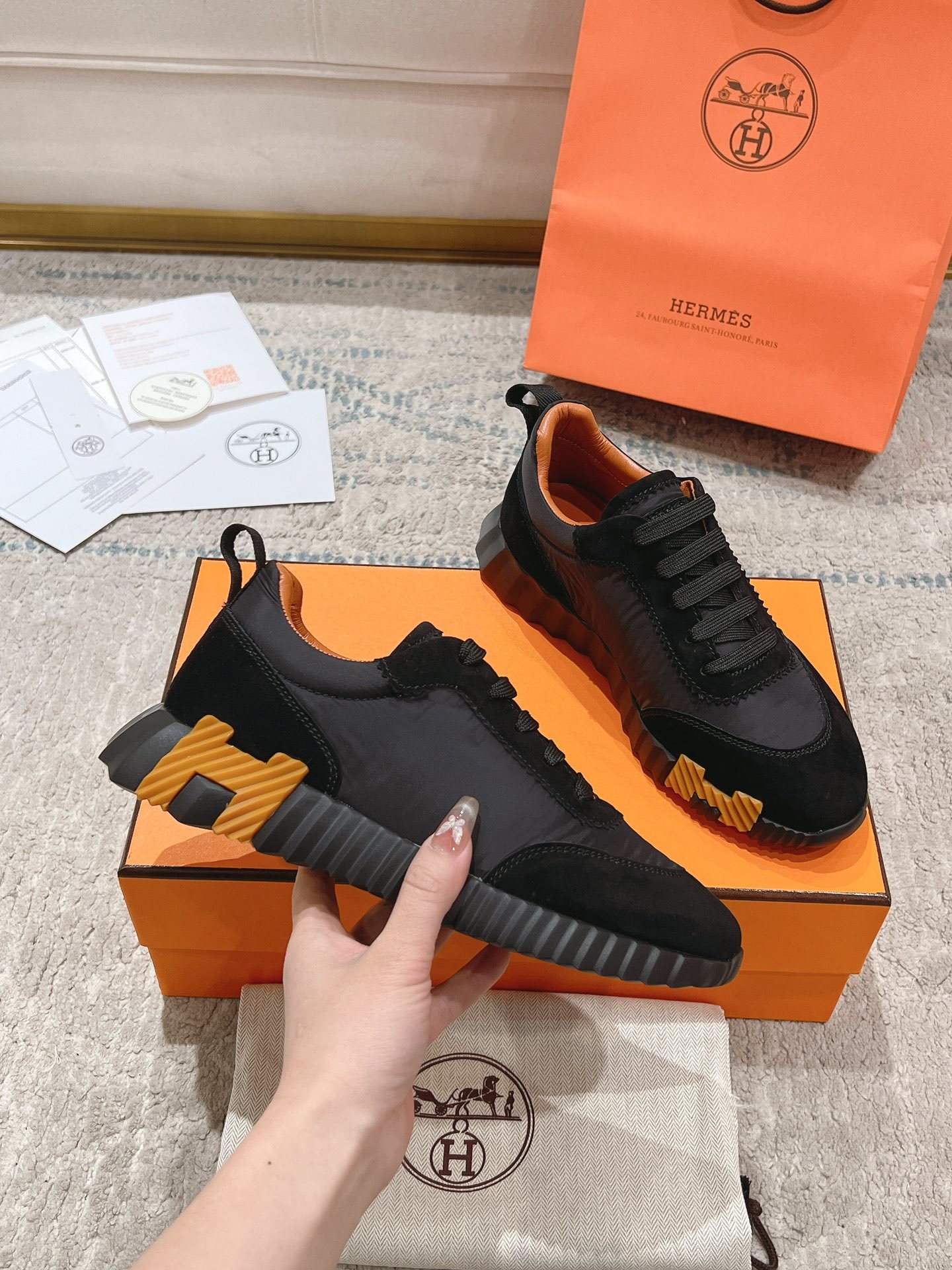 Hermes Bouncing Sneaker Black Honey - immagine 5