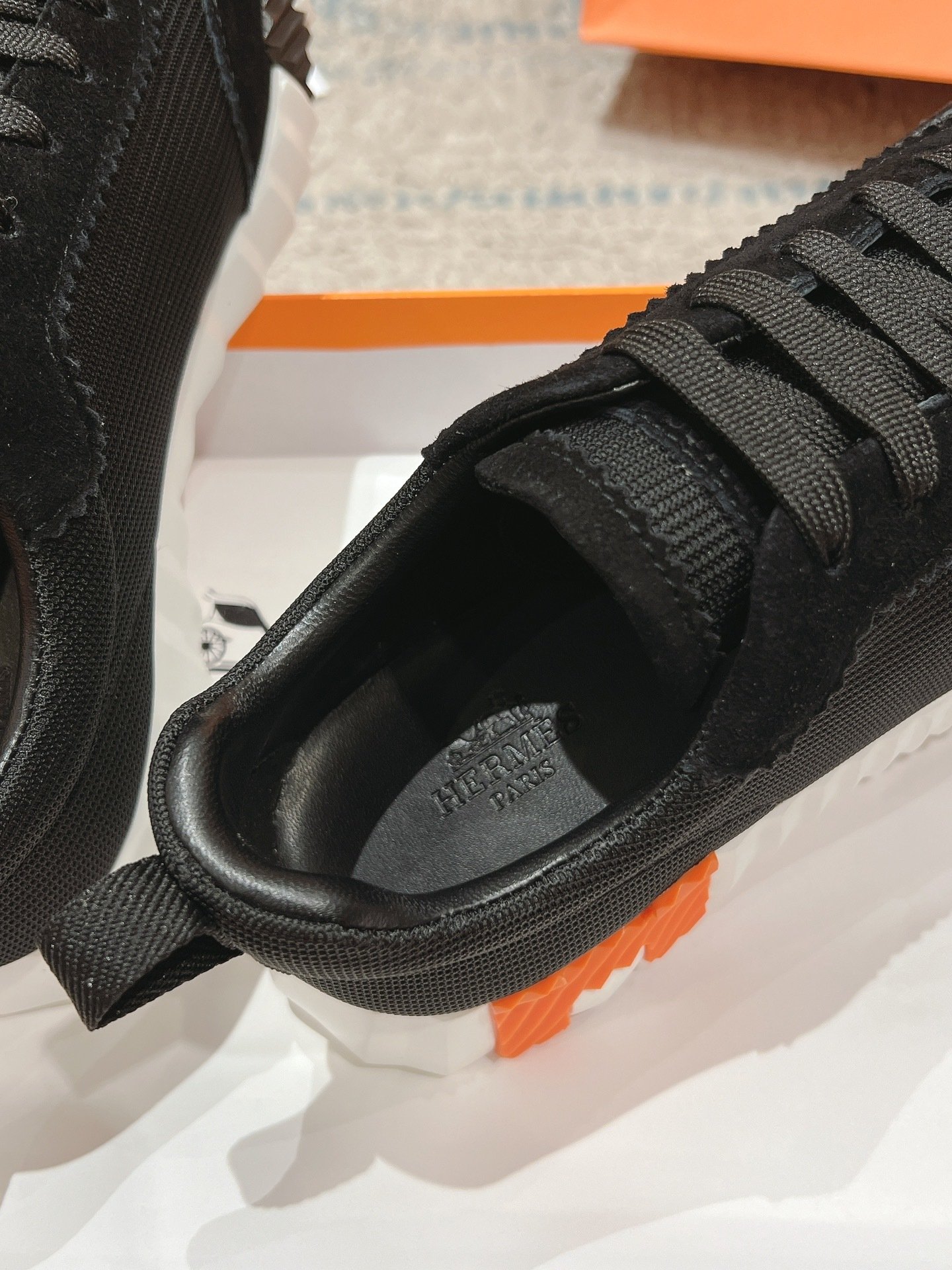 Hermes Bouncing Sneaker Black Orange - immagine 7