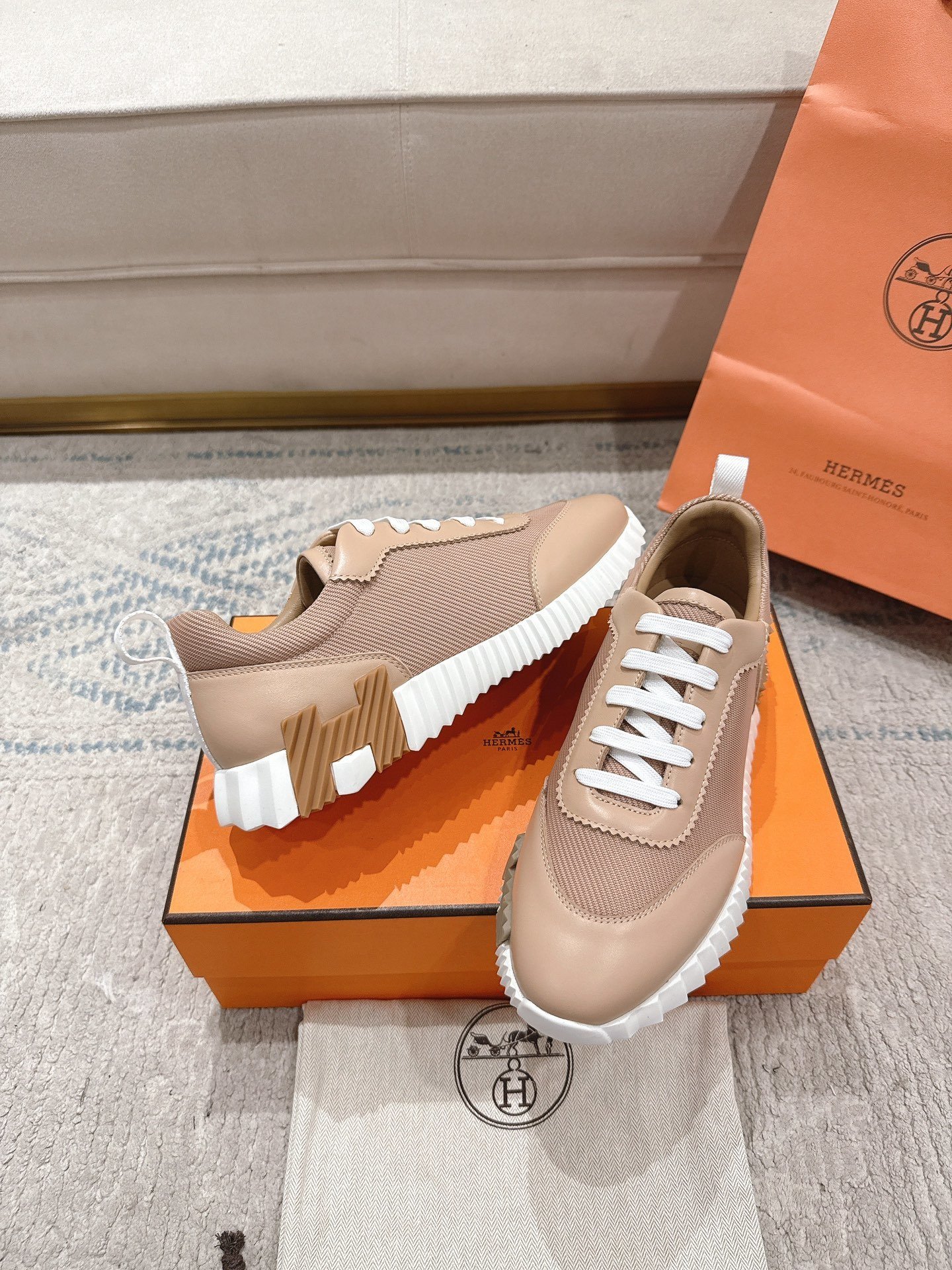 Hermes Bouncing Sneaker Beige Lin - immagine 6