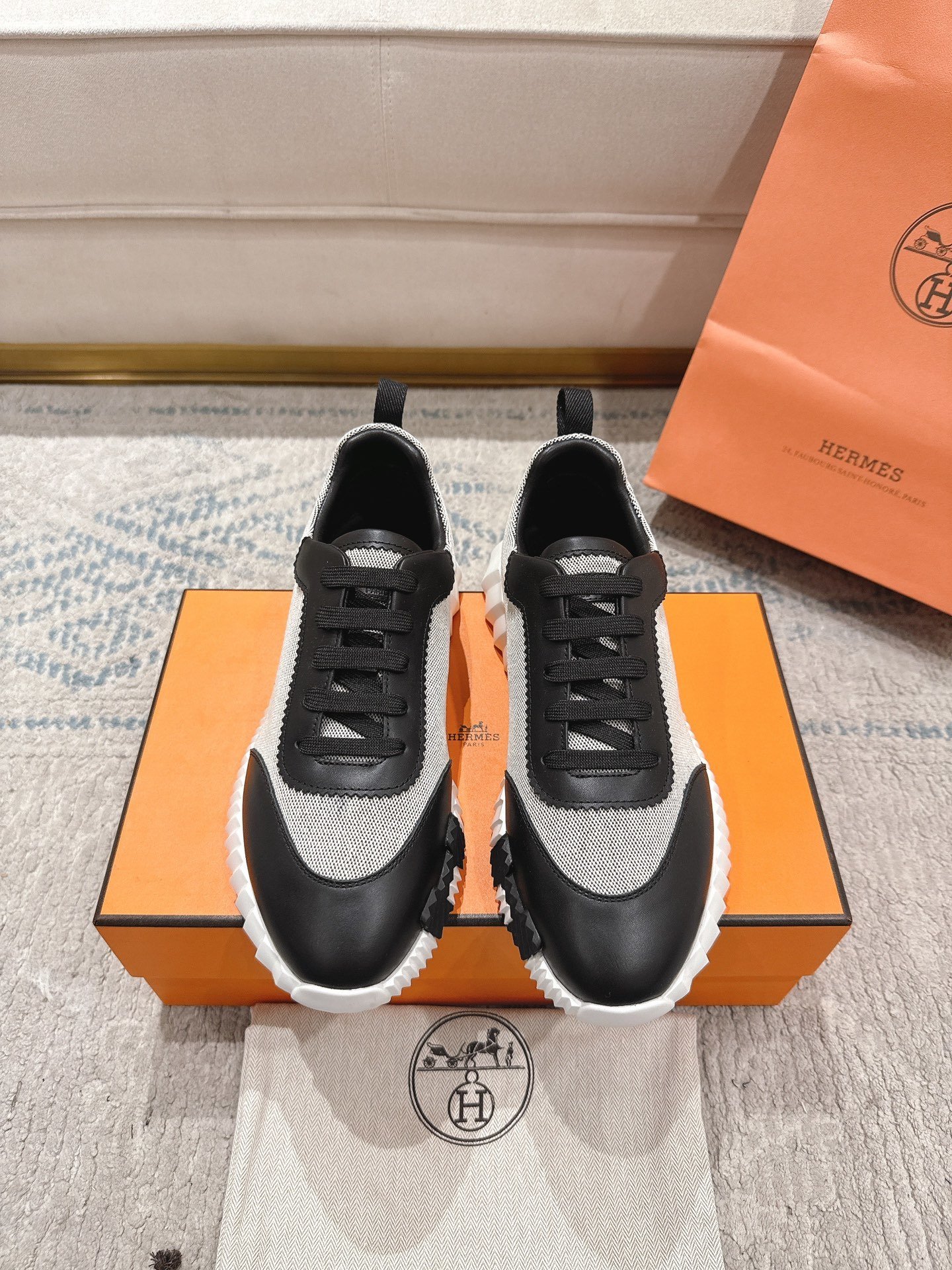 Hermes Bouncing Sneaker Grey Black - immagine 6