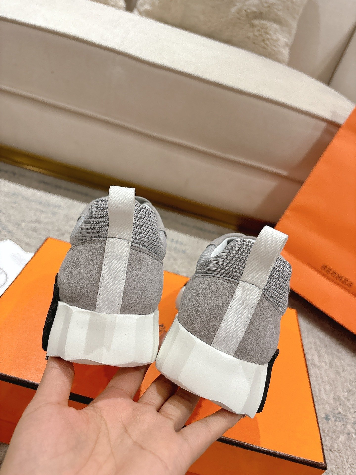 Hermes Bouncing Sneaker Grey Suede - immagine 7