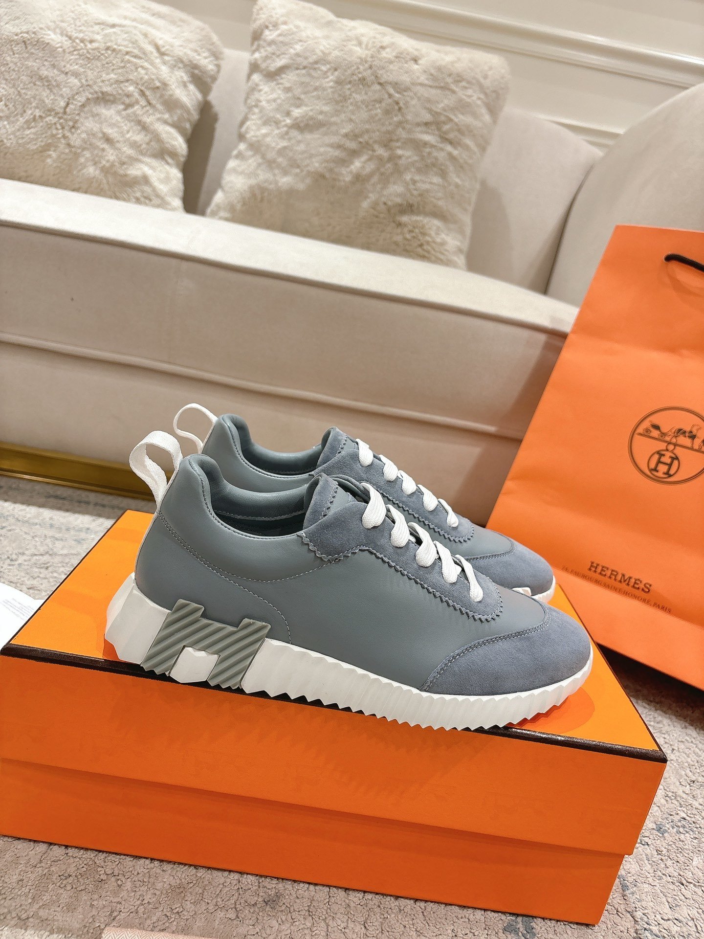Hermes Bouncing Sneaker Gris Orage - immagine 3
