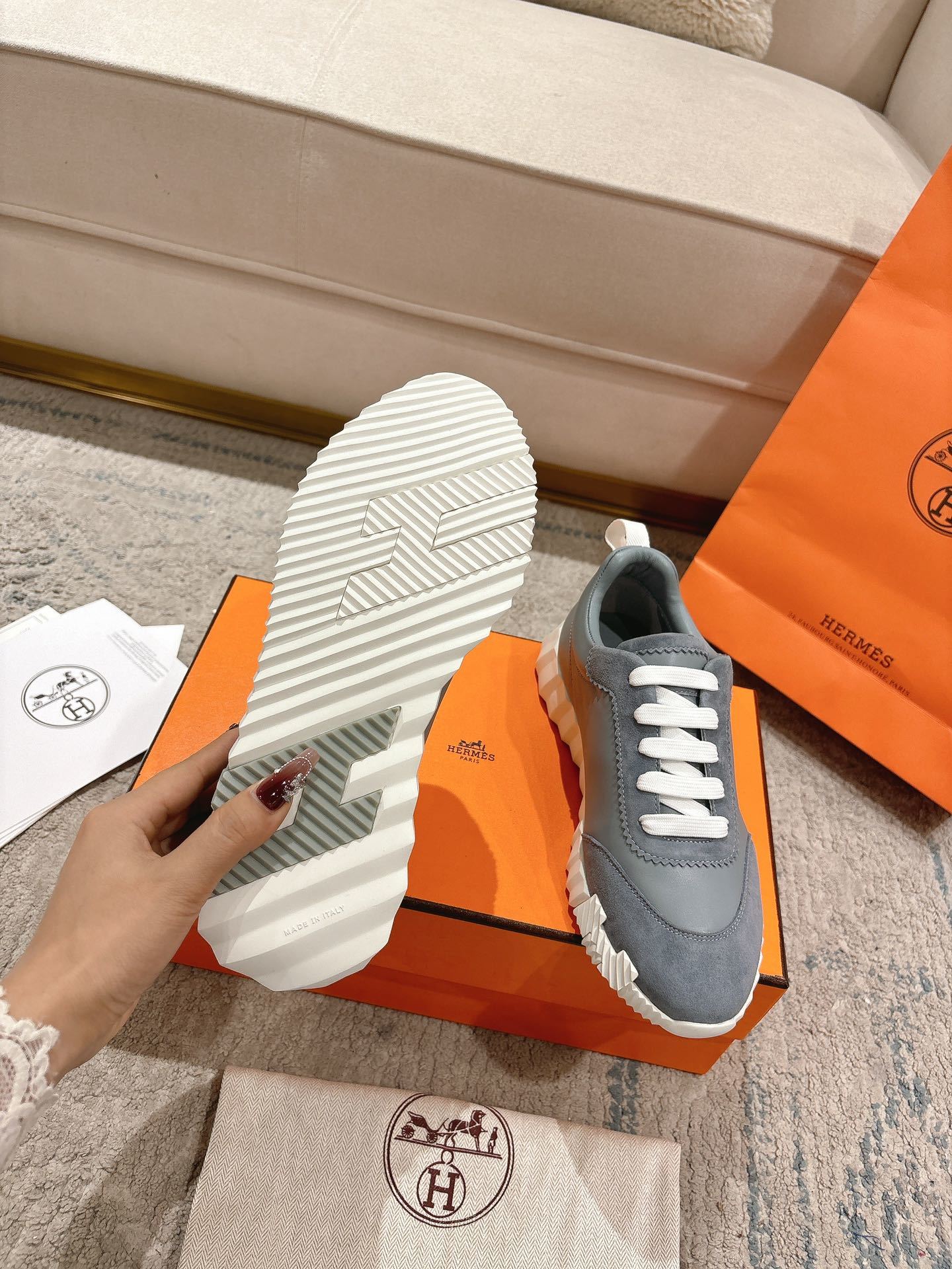 Hermes Bouncing Sneaker Gris Orage - immagine 7