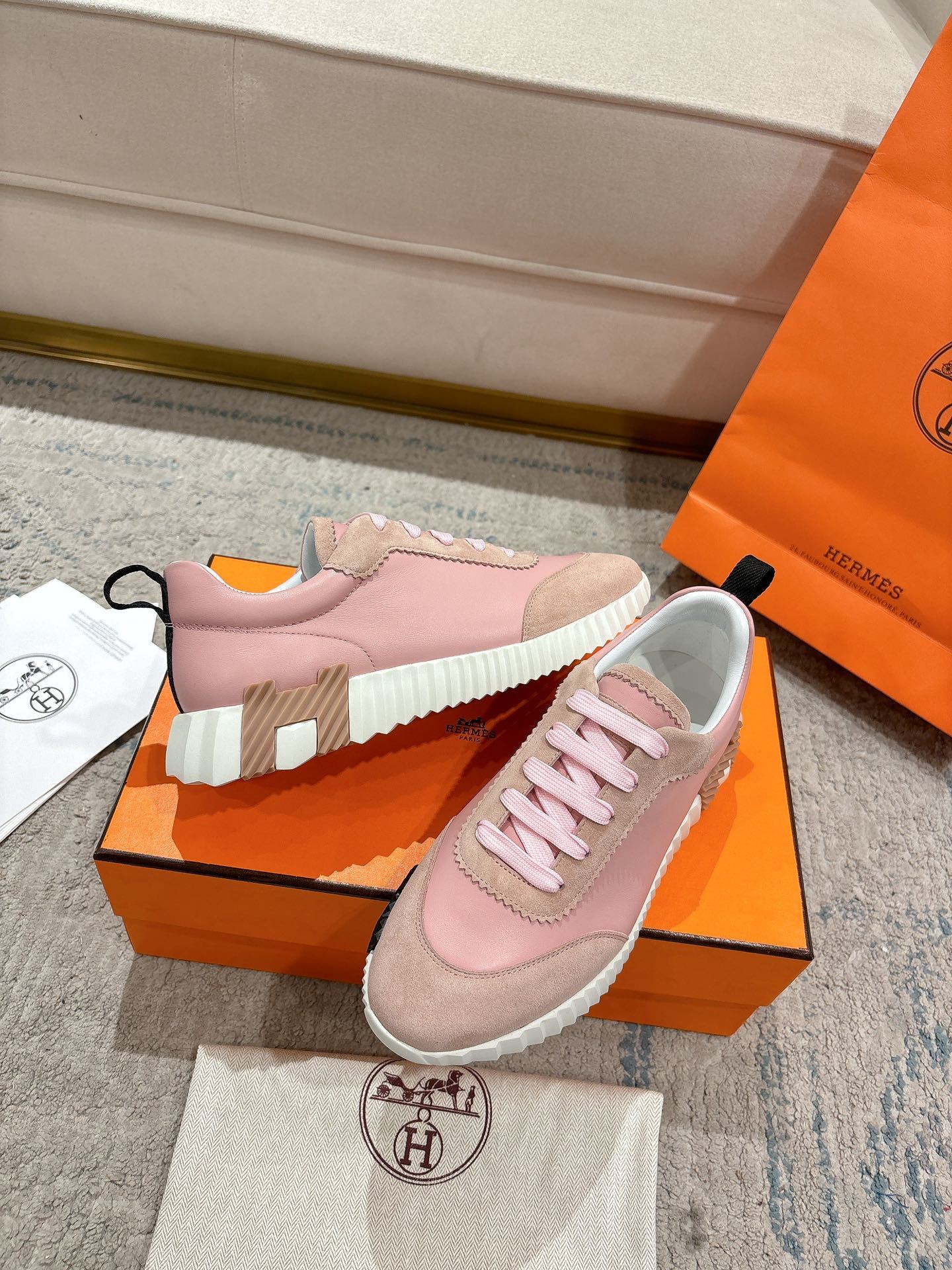 Hermes Bouncing Sneaker Rose - immagine 3
