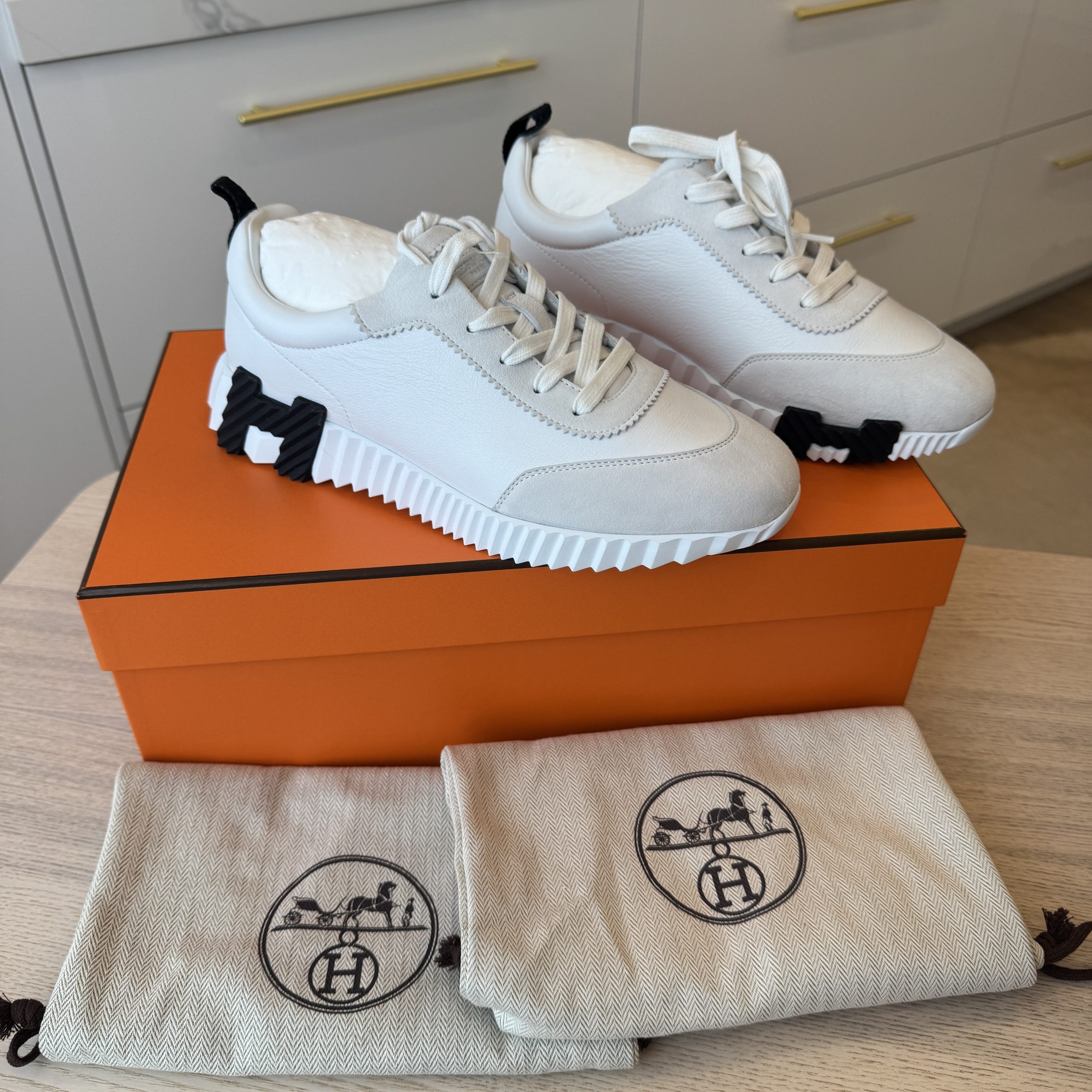 Hermes Bouncing Sneaker White/Black - immagine 4