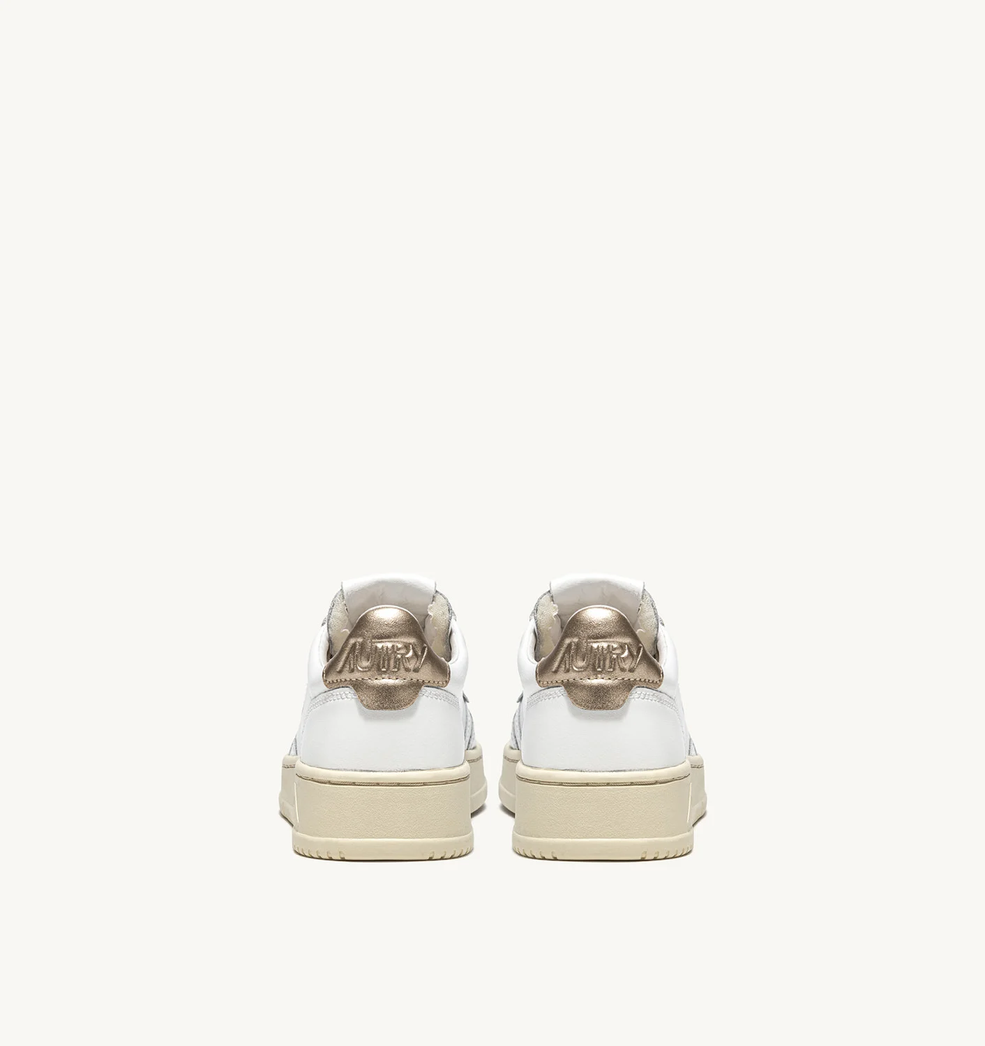 Medalist Low Sneakers In White And Gold Leather - immagine 3