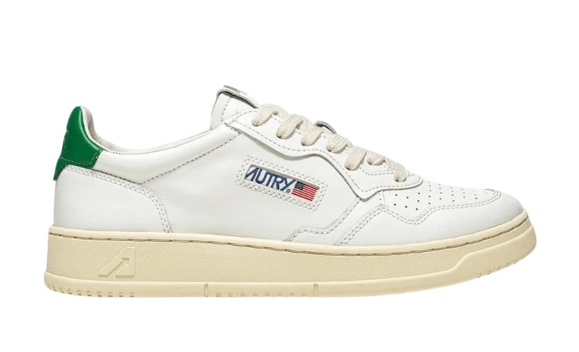 Medalist Low Sneakers In White And Green Leather