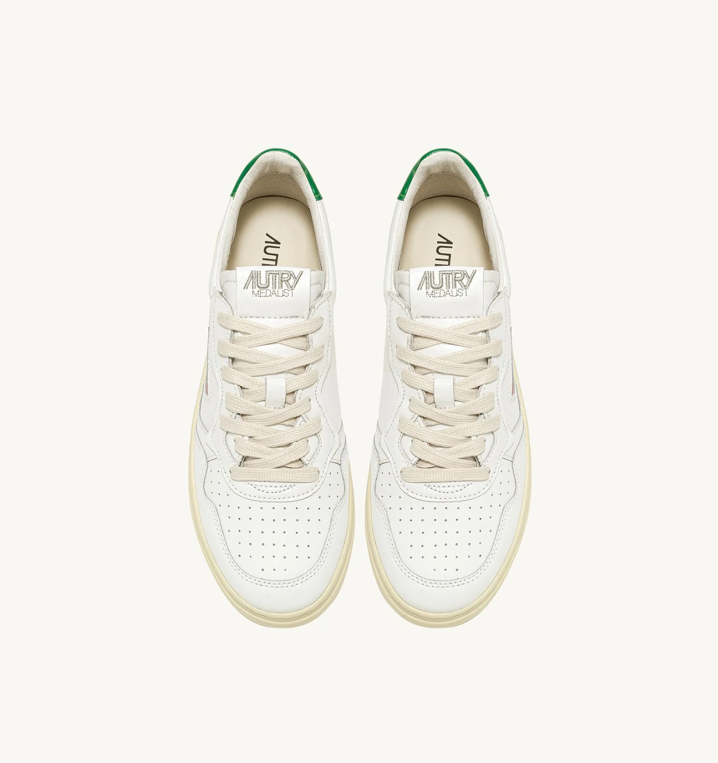 Medalist Low Sneakers In White And Green Leather - immagine 4