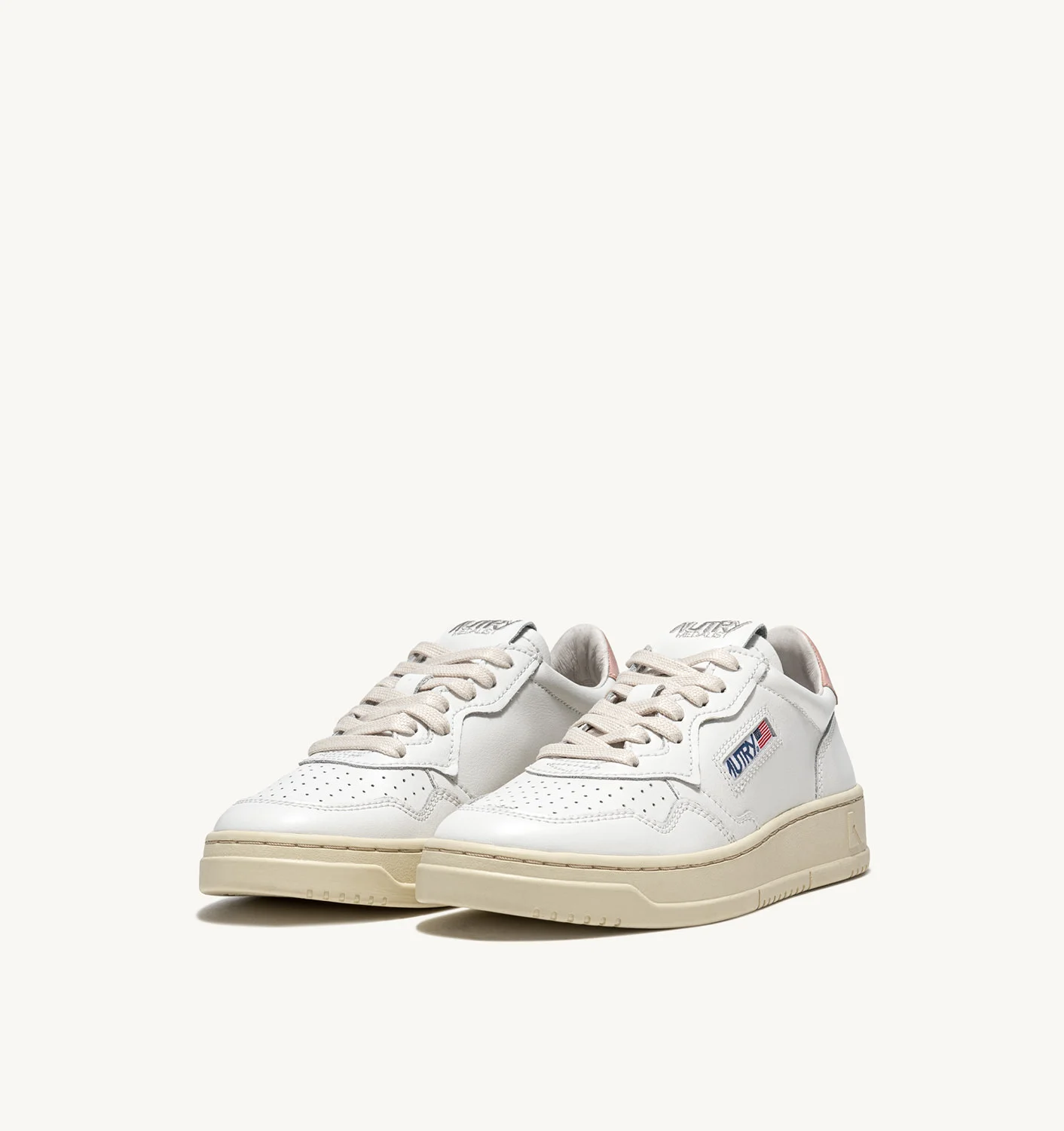 Medalist Low Sneakers In White And Pink Leather - immagine 2