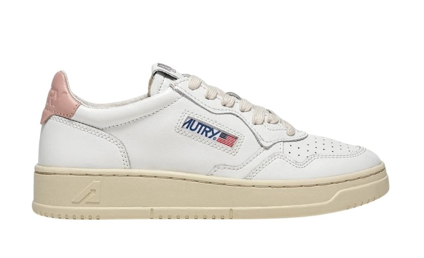 Medalist Low Sneakers In White And Pink Leather
