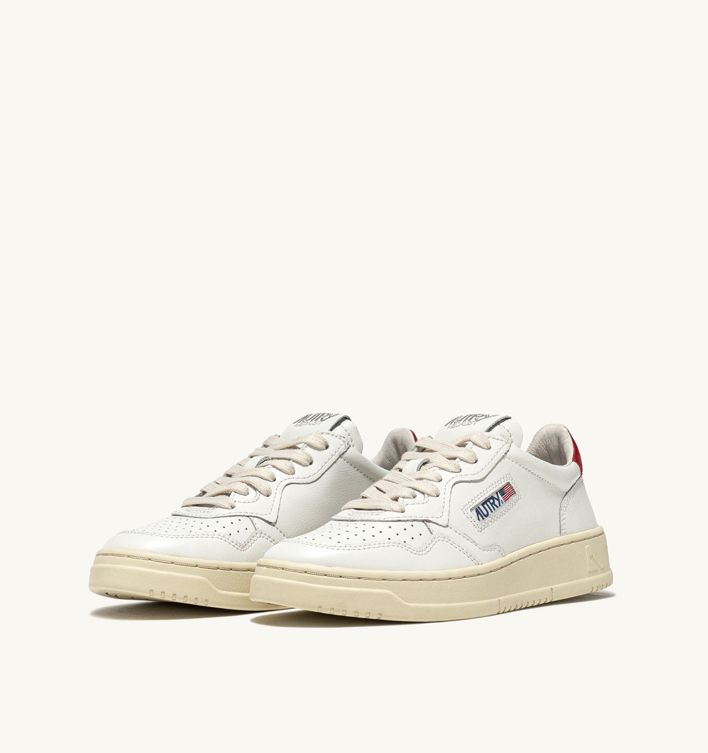 Medalist Low Sneakers In White And Red Leather - immagine 2