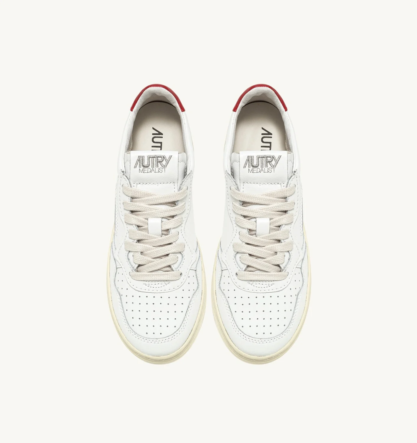 Medalist Low Sneakers In White And Red Leather - immagine 5