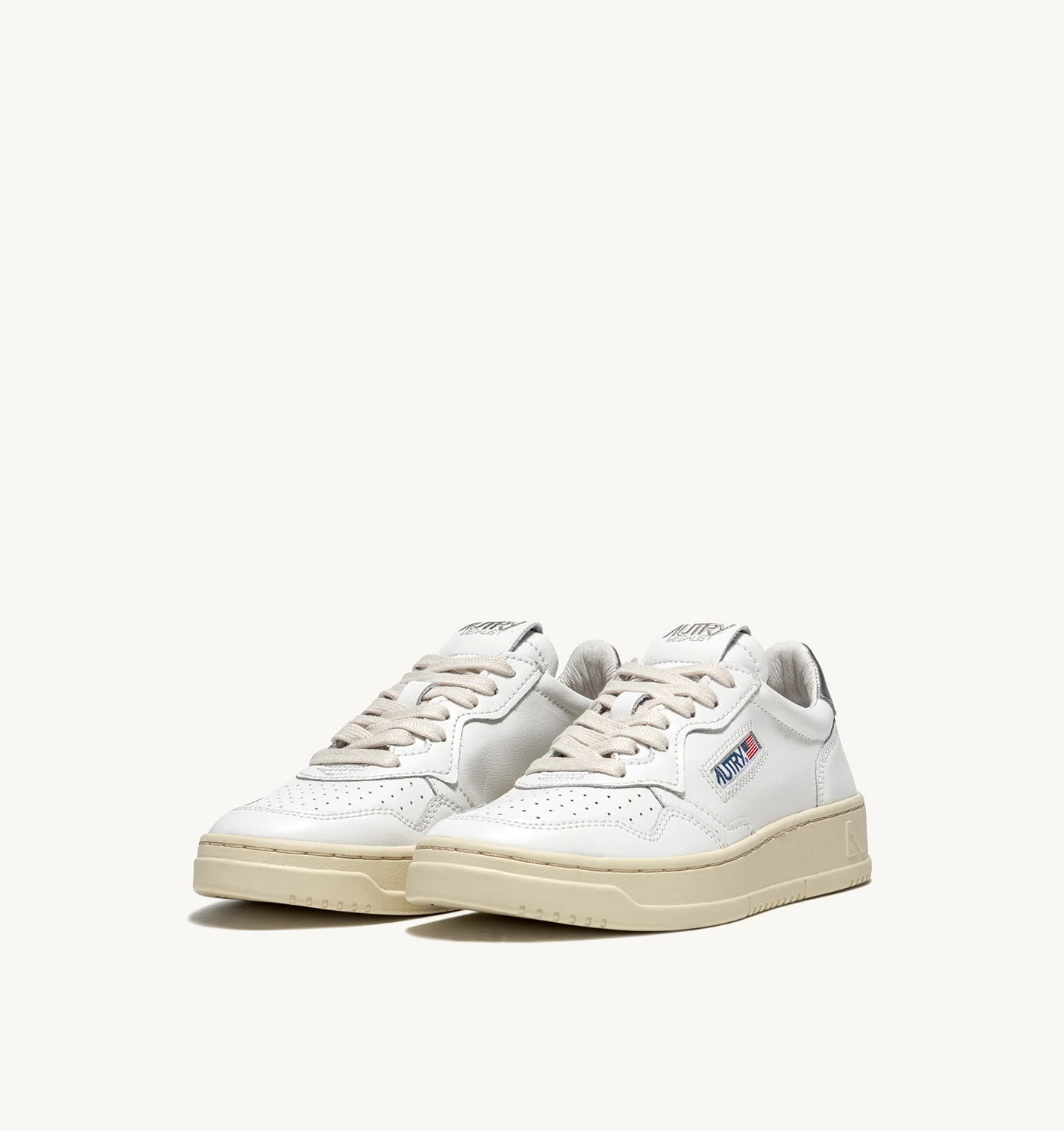 Medalist Low Sneakers In White And Silver Leather - immagine 2