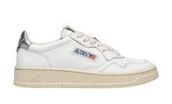 Medalist Low Sneakers In White And Silver Leather