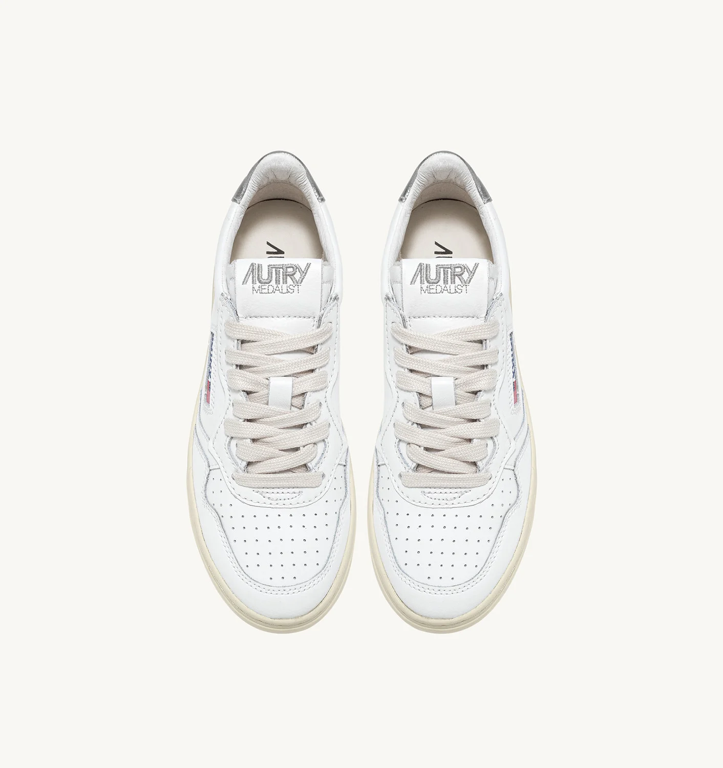 Medalist Low Sneakers In White And Silver Leather - immagine 5
