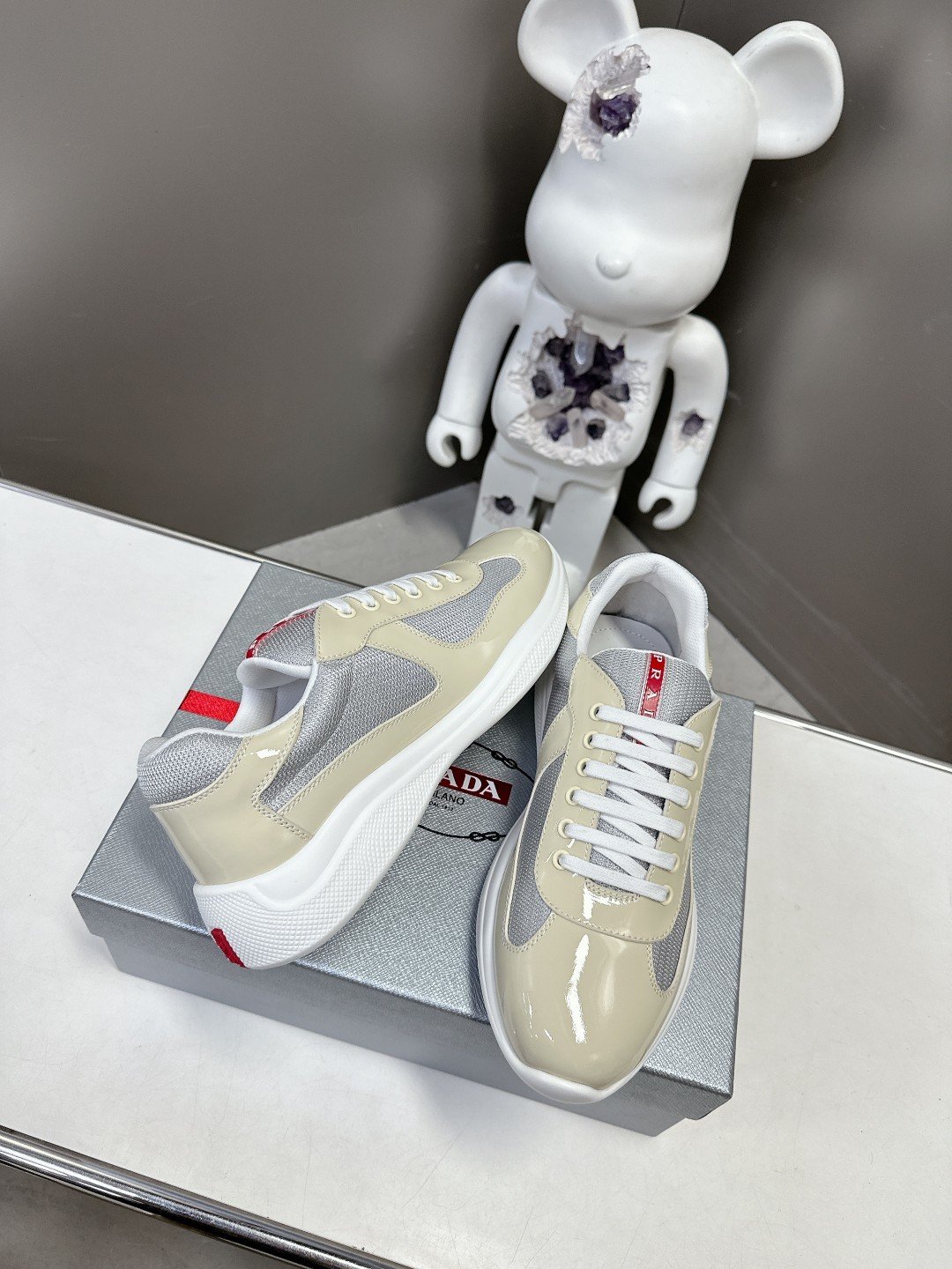 Prada Men's America's Cup Beige Grey - immagine 5