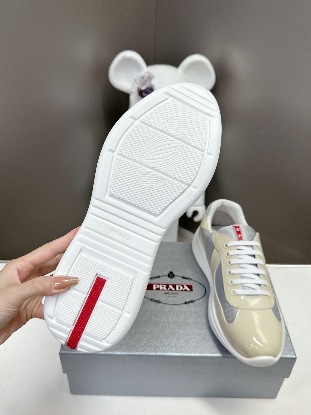 Prada Men's America's Cup Beige Grey - immagine 7