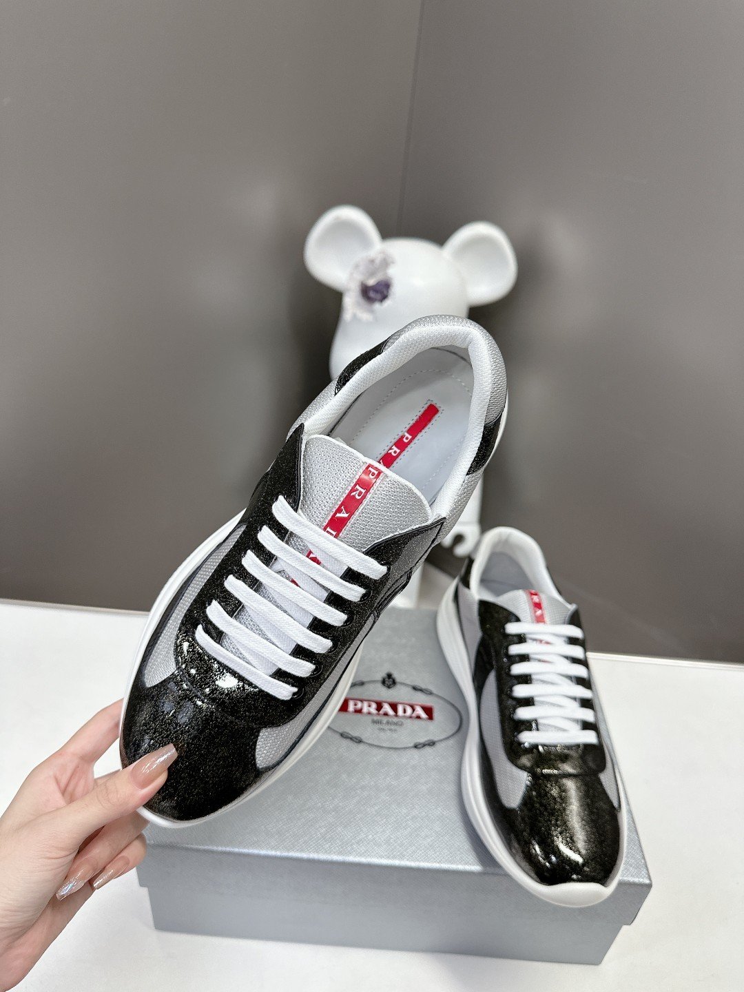Prada Men's America's Cup Black Grey - immagine 4