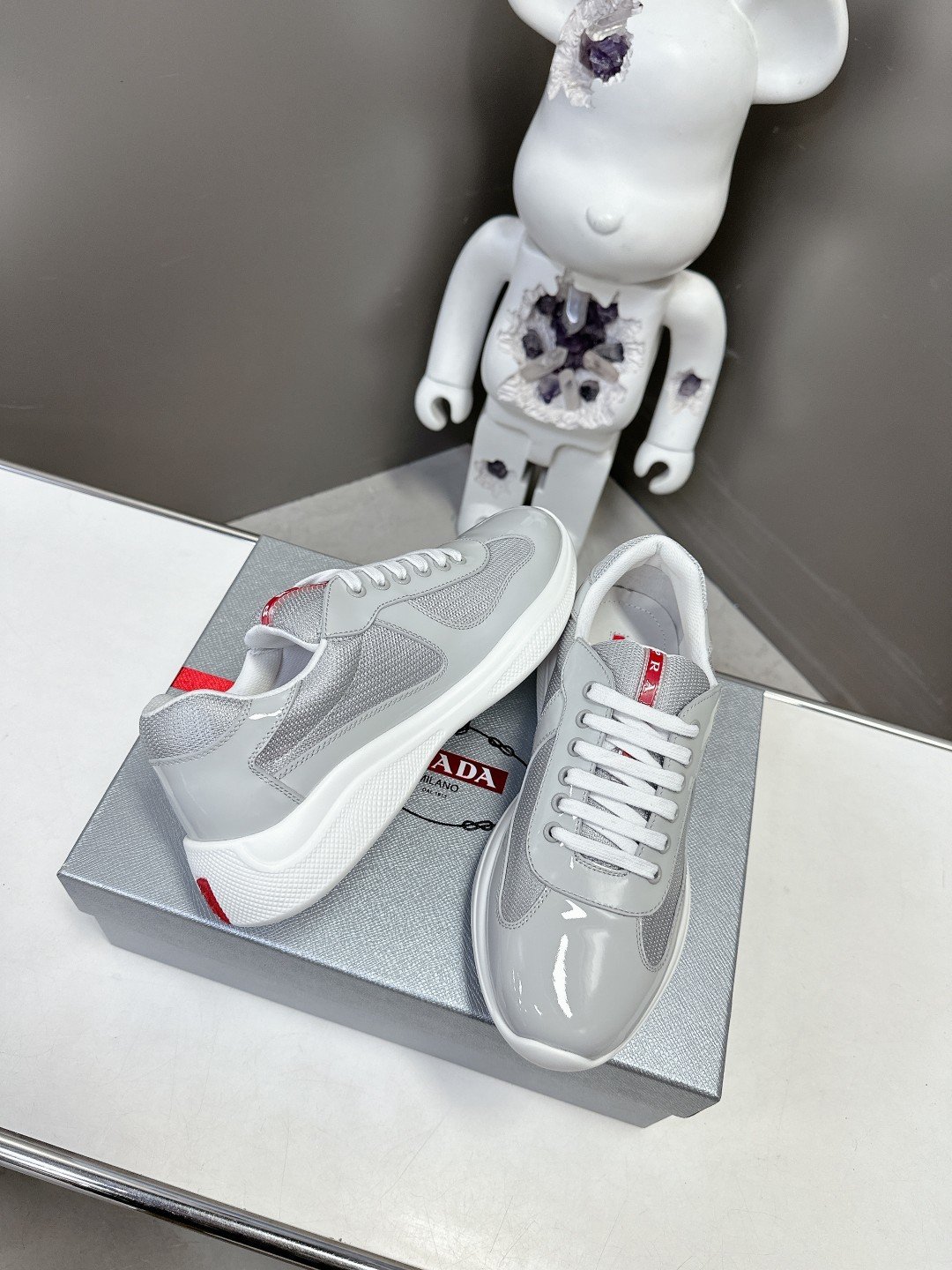 Prada Men's America's Cup Light Grey - immagine 5