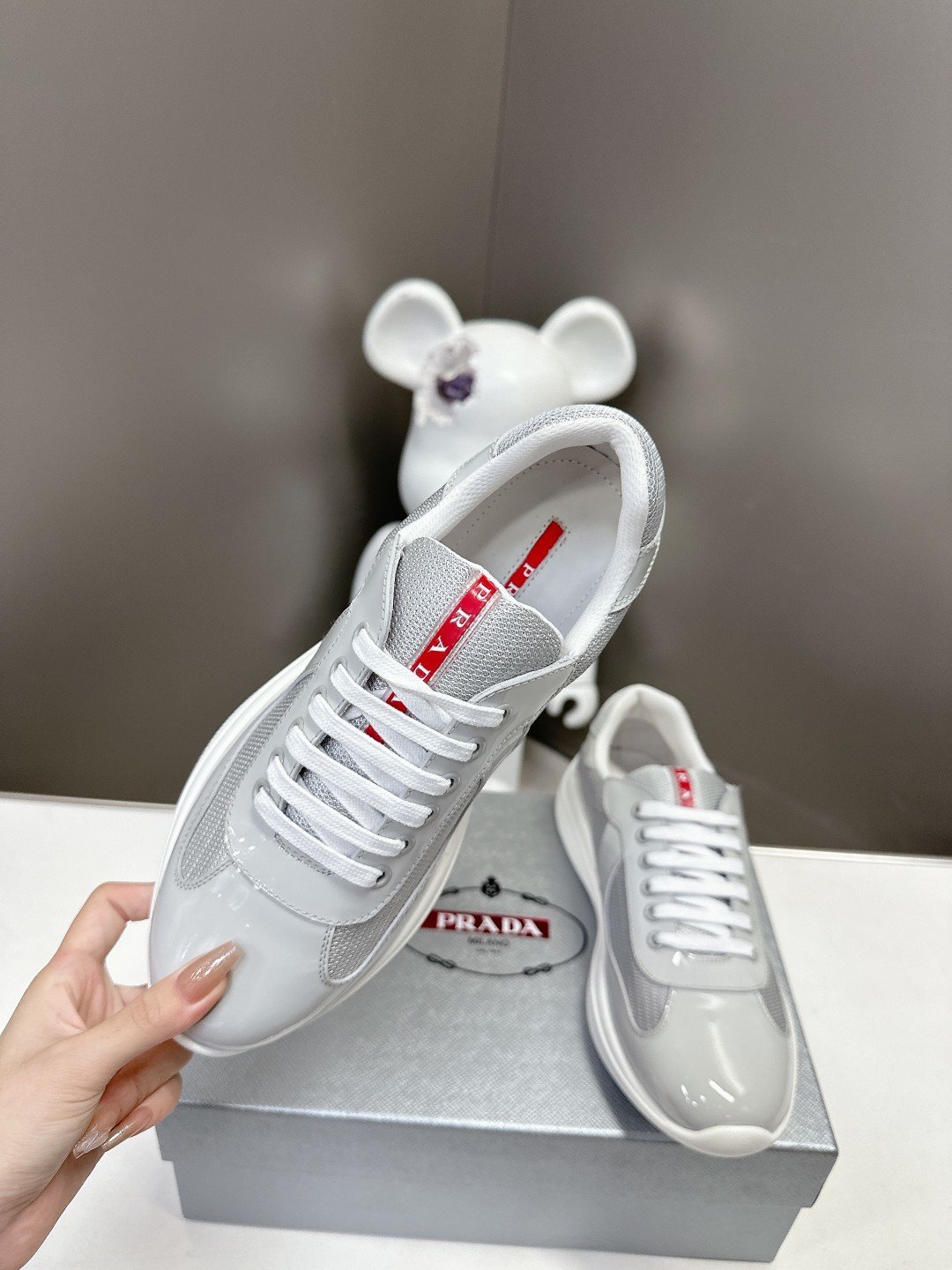 Prada Men's America's Cup Light Grey - immagine 6