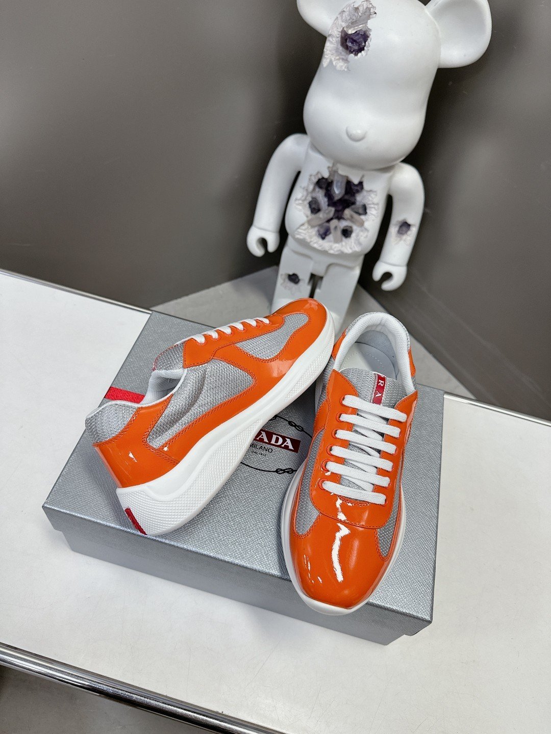 Prada Men's America's Cup Orange Grey - immagine 4