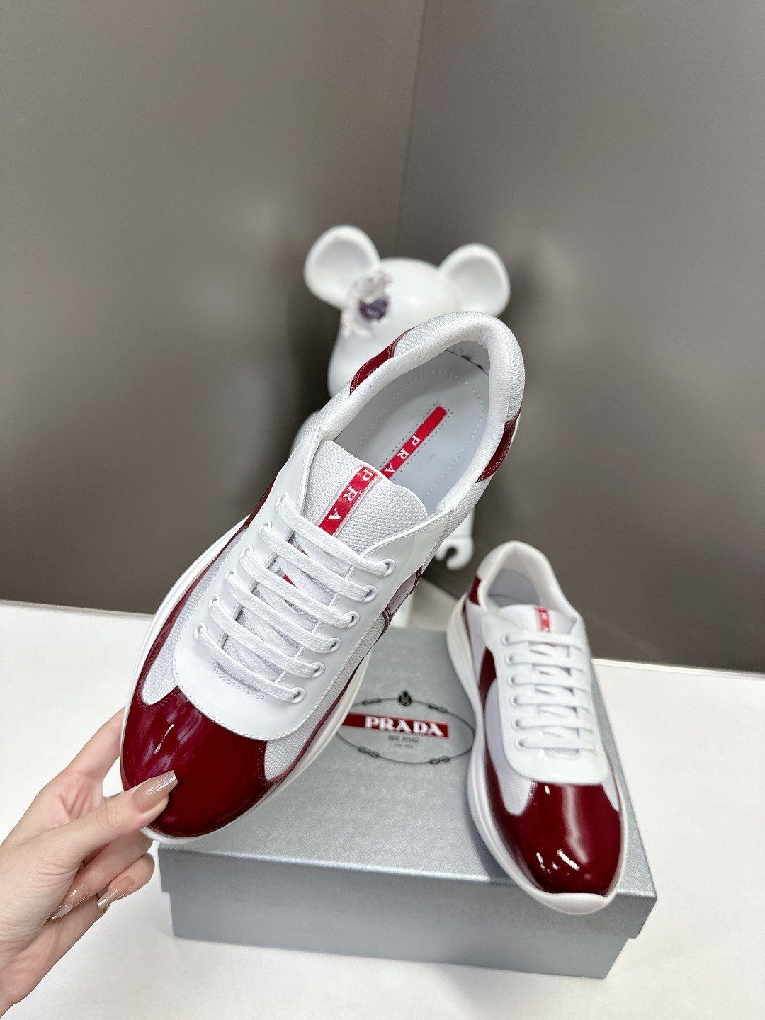 Prada Men's America's Cup Wine Red Grey - immagine 4