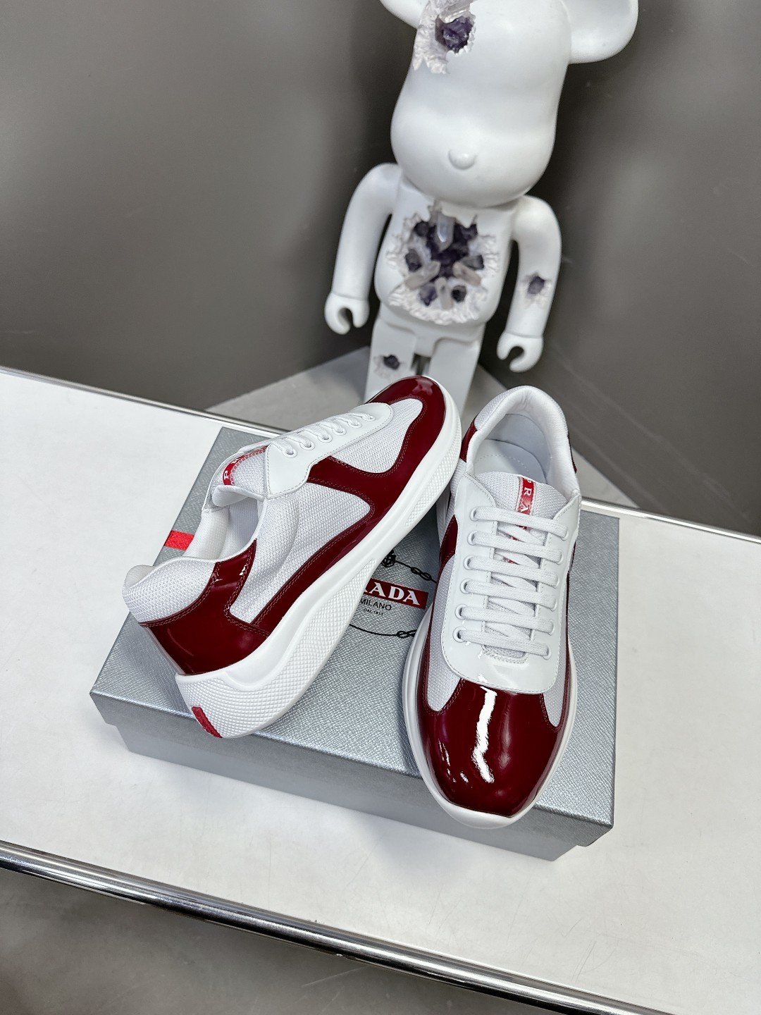 Prada Men's America's Cup Wine Red Grey - immagine 5